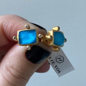 NWT Fun Blue and Gold Earrings
